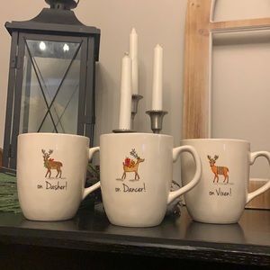 HTF Rae Dunn- Reindeer mugs